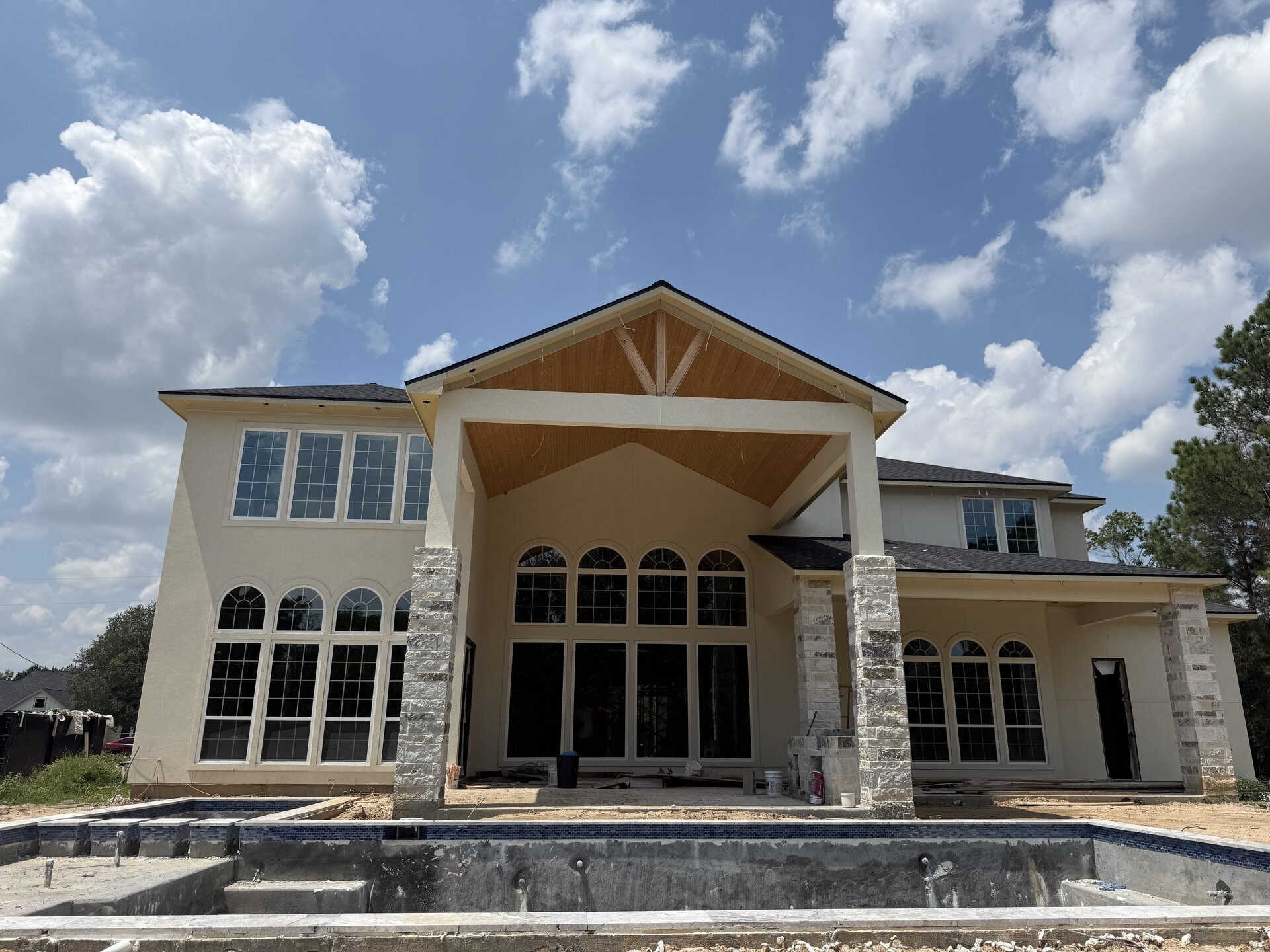 Custom arched windows on grand home